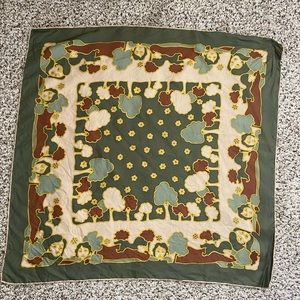 Vintage square art nouveau scarf